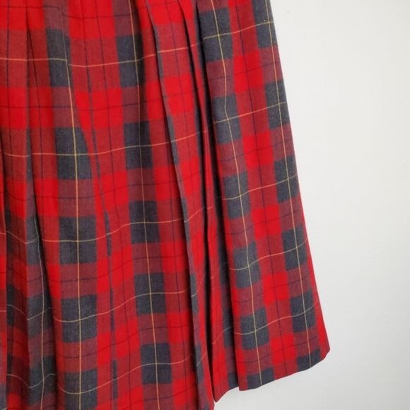 Vintage McHenry's plaid wool pleated midi skirt - Picture 3 of 9